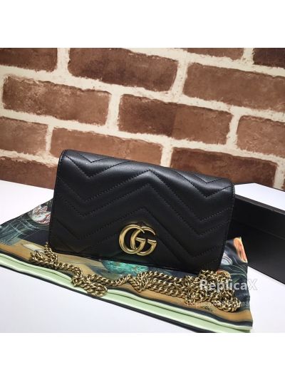 Gucci GG Marmont Matelasse Leather Mini Bag Black 488426
