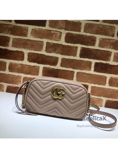 Gucci GG Marmont Matelasse Leather Shoulder Bag in Beige 447632