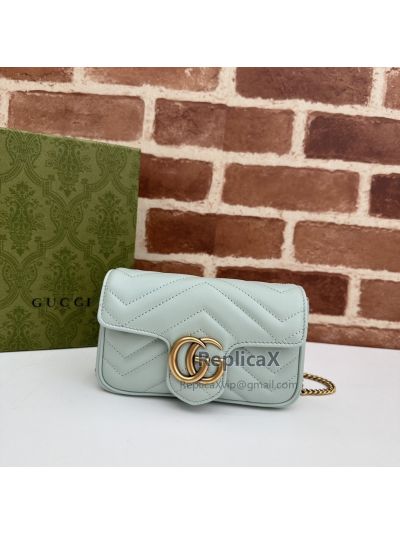 Gucci GG Marmont Matelasse Leather Super Mini Bag Green 476433 621241