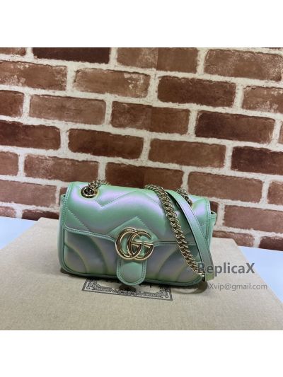 Gucci GG Marmont Matelasse Shoulder Bag Green 446744