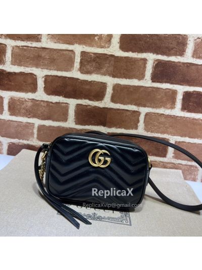 Gucci GG Marmont Mini Camera Bag in Black Leather 448065