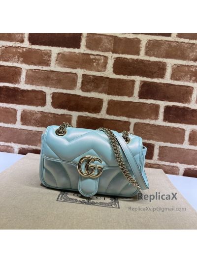 Gucci GG Marmont Mini Matelasse Shoulder Bag Blue 446744