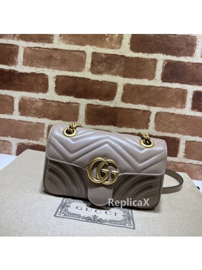 Gucci GG Marmont Mini Matelasse Shoulder Bag Nude 446744