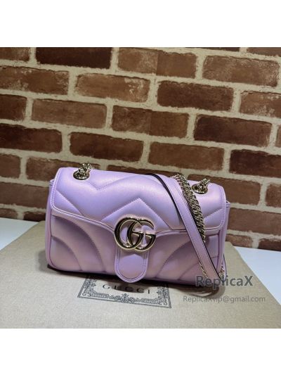 Gucci GG Marmont Small Matelasse Pink Shoulder Bag 443497
