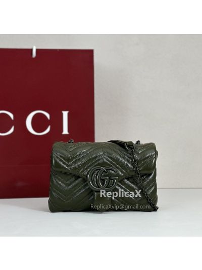Gucci GG Marmont Small Matelasse Shoulder Bag Green 443497
