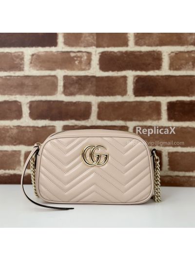 Gucci GG Marmont Small Matelasse Shoulder Bag Pink 447632 621174