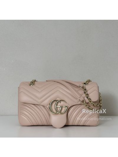 Gucci GG Marmont Small Matelasse Shoulder Bag Pink 443497