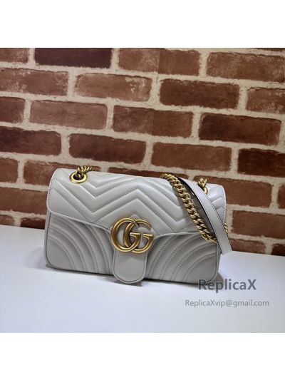 Gucci GG Marmont Small Matelasse Shoulder White Bag 443497 620984