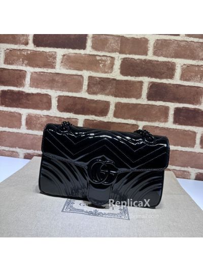 Gucci GG Marmont Small Shoulder So Black Matelasse Leather Bag 443497 620986