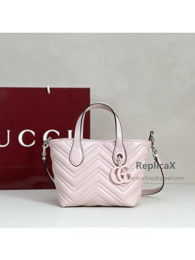 Gucci GG Marmont Small Tote Bag in White Matelasse Leather 681483 621013