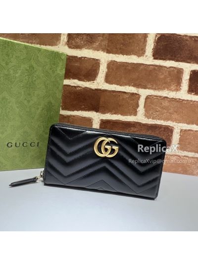 Gucci GG Marmont Zip Around Wallet Black 443123 620804