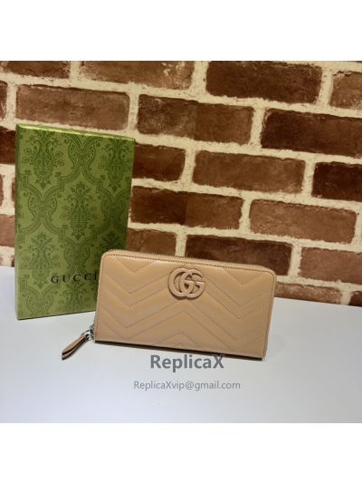 Gucci GG Marmont Zip Around Wallet Pink 443123 620805