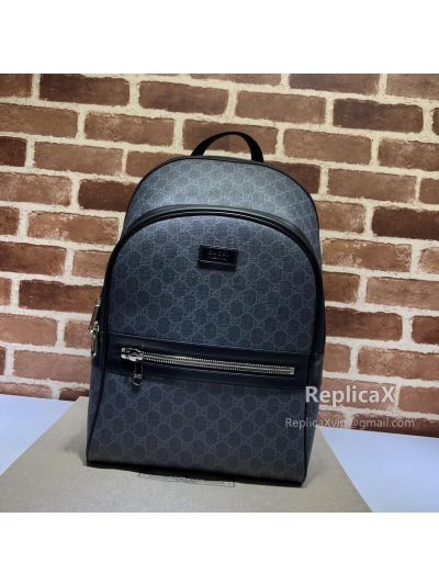 Gucci GG Supreme Backpack in Gray and Black 473875