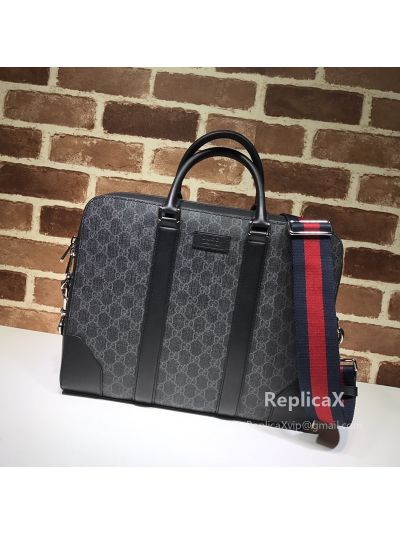 Gucci GG Supreme Briefcase Dark Gray 474135 620755