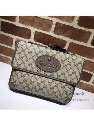 Gucci GG Supreme Messenger Bag Gray 495654