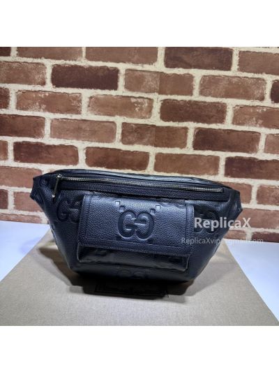 Gucci Gray Jumbo GG Leather Belt Bag 645093 620948