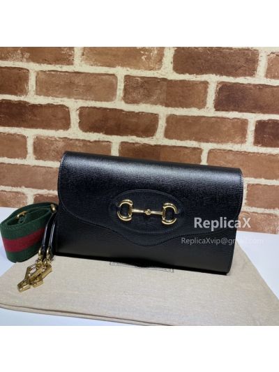 Gucci Horsebit 1955 Leather Small Chain Bag in Black 677286 621235