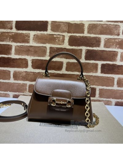 Gucci Horsebit 1955 Mini Leather Bag Brown 703848 620898
