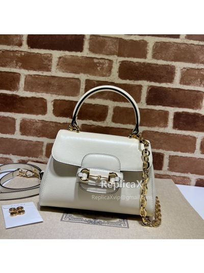 Gucci Horsebit 1955 Mini Shoulder Bag White Leather 703848