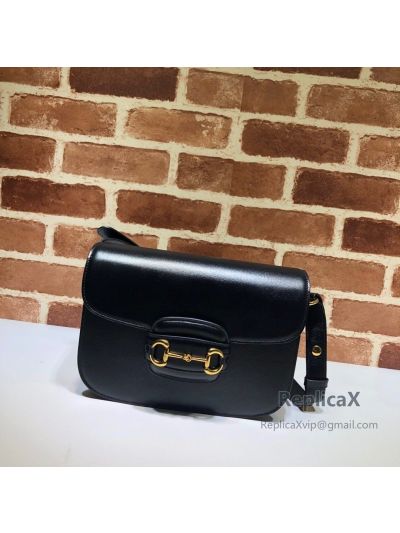 Gucci Horsebit 1955 Shoulder Bag Black Leather 602204