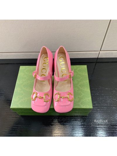 Gucci Horsebit Mary Jane Pump in Pink Leather