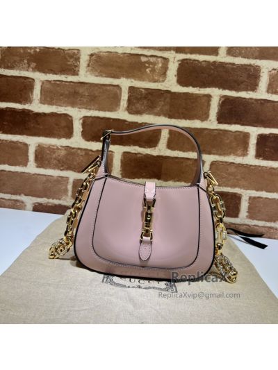 Gucci Jackie 1961 Mini Hobo Shoulder Bag Pink Patent Leather 699651