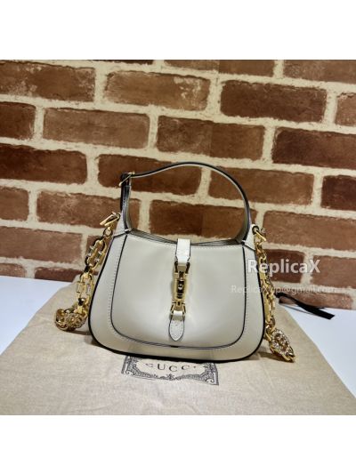 Gucci Jackie 1961 Mini Hobo Shoulder Bag White Patent Leather 699651