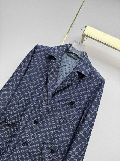 Gucci Jacquard Denim Blazer in Navy