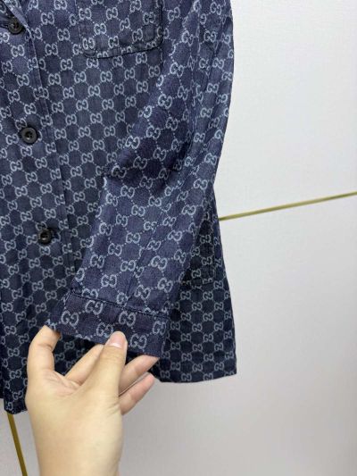 Gucci Jacquard Denim Blazer in Navy