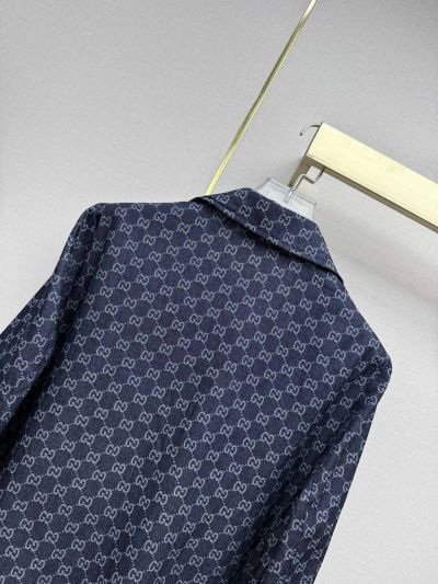 Gucci Jacquard Denim Blazer in Navy