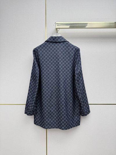 Gucci Jacquard Denim Blazer in Navy