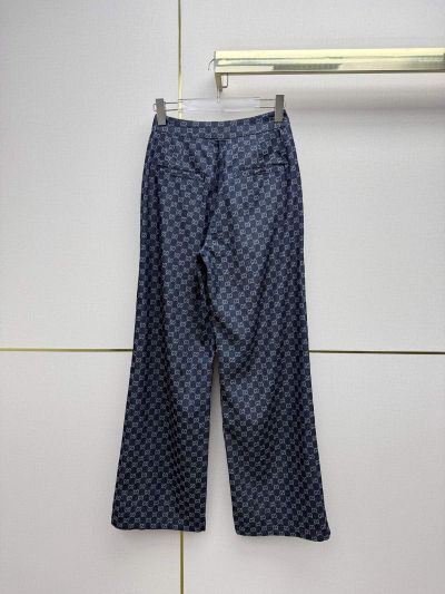 Gucci Jacquard Denim Pants in Navy and White