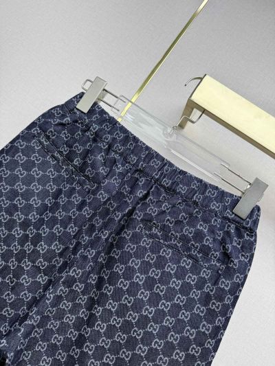 Gucci Jacquard Denim Pants in Navy