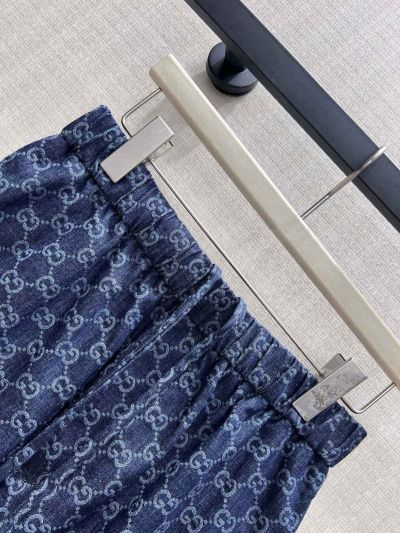 Gucci Jacquard Denim Pants in Navy