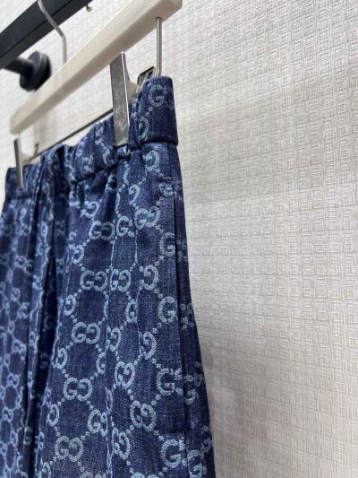 Gucci Jacquard Denim Pants in Navy