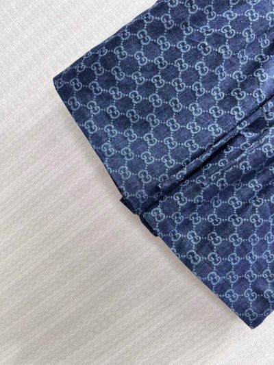 Gucci Jacquard Denim Pants in Navy