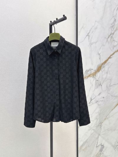 Gucci Lace Quilted Shirt in Black