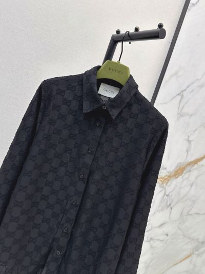 Gucci Lace Quilted Shirt in Black