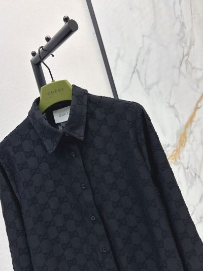 Gucci Lace Quilted Shirt in Black