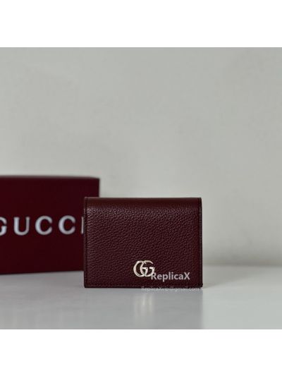 Gucci Leather Card Case Red 456126 621277