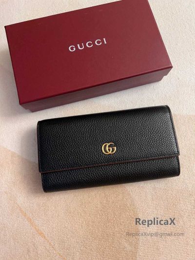 Gucci Leather Continental Wallet Black 456116 620778