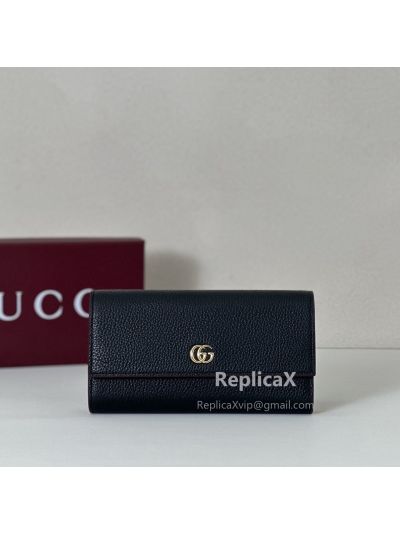 Gucci Leather Continental Wallet Black 456116 621052