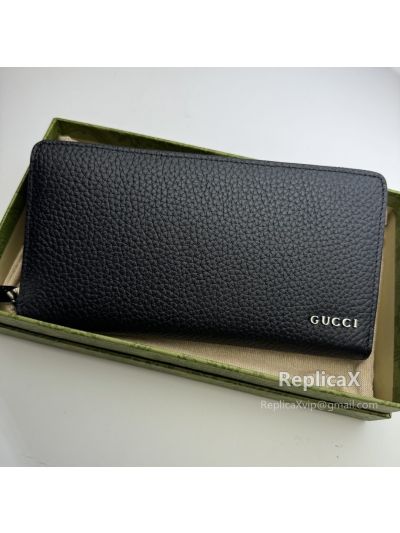 Gucci Leather Zip Around Wallet Black 456117 621053