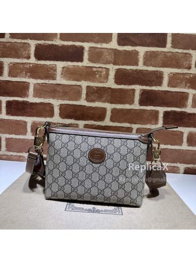 Gucci Messenger Bag with Interlocking G Beige Ebony GG Canvas 760021