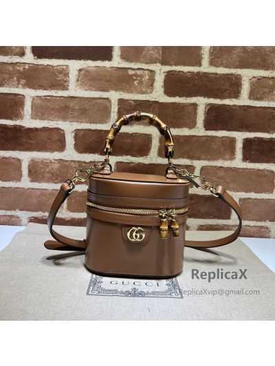 Gucci Mini Bamboo Shoulder Bag Brown Leather 760200