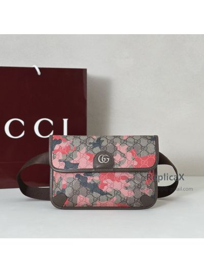 Gucci Ophidia GG Small Belt Bag Beige and Ebony GG Supreme Canvas 752597 620792