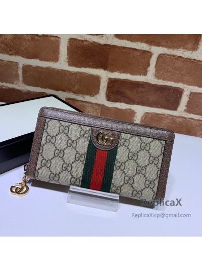 Gucci Ophidia GG Zip Around Wallet Brown 523154