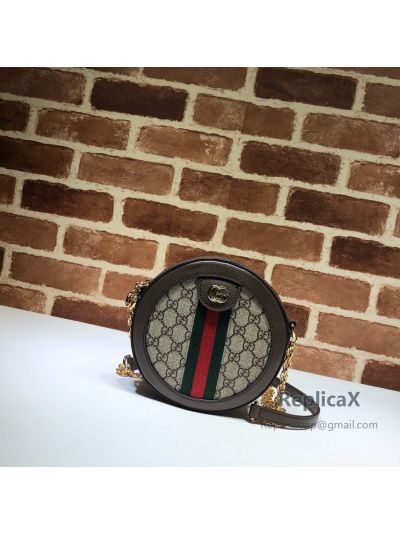 Gucci Ophidia Mini GG Round Shoulder Bag Brown 550618
