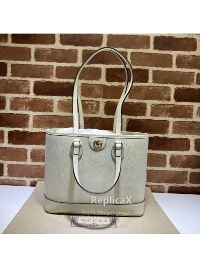 Gucci Ophidia Mini Shopping Tote Bag White Leather 765043