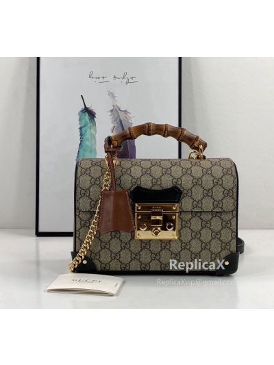 Gucci Padlock GG small bamboo shoulder bag 603221